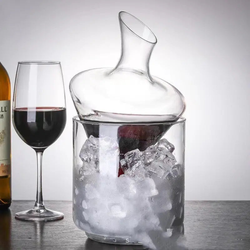 Europé Ice Lux Vinkaraff - Modern Europeisk karaff med ishink stativ - GlasGalleriet.se