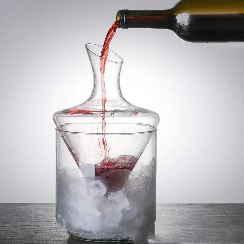 Europé Ice Lux Vinkaraff - Modern Europeisk karaff med ishink stativ - GlasGalleriet.se